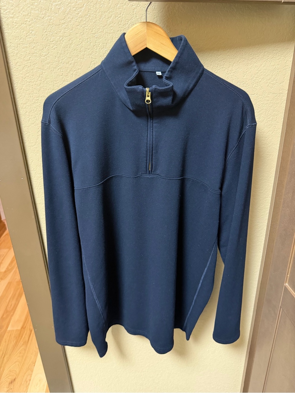 Men's State & Liberty 1/4 Zip, Mock Neck Sweater — Navy